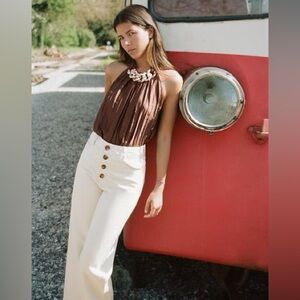 Zara Long Length Button Pants